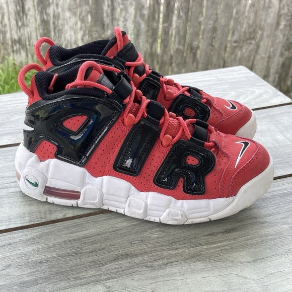 Nike Air More Uptempo Shoes Boys 6Y Red Black \